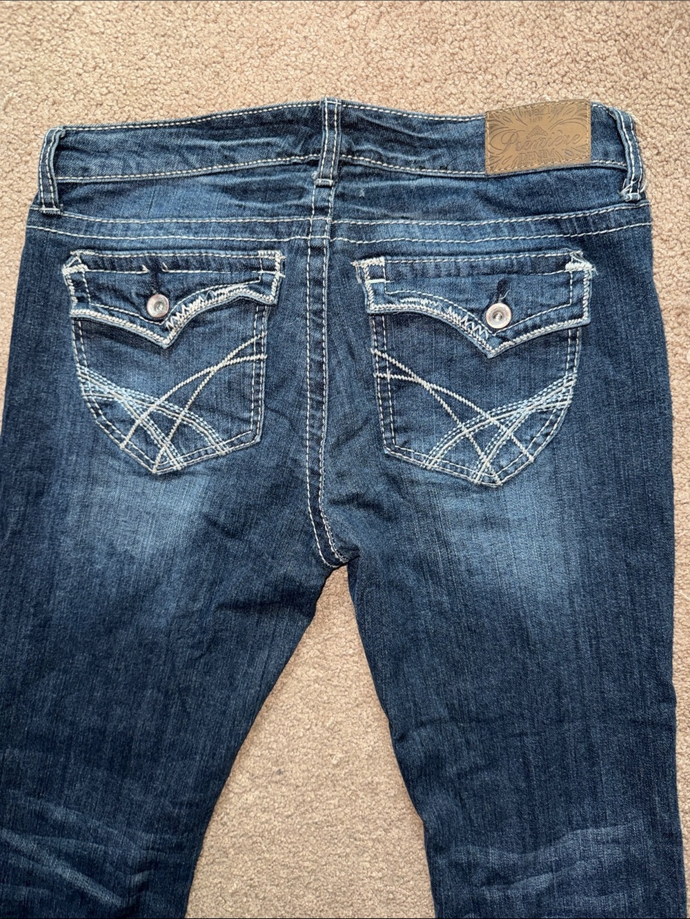 Rue21 curvy Dark Blue Flare Jeans with Contrast Stitching